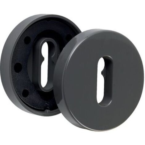 Paire rosace serrure S80 NORMBAU - Trou de clé - gris foncé 18 - 247110
