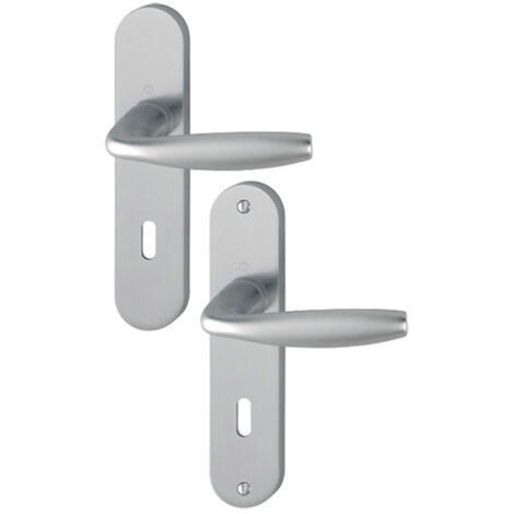 Hoppe – Garniture en aluminium anodisé sur plaque courte – Modèle New York – Résistance à la corrosion élevée – Pour bâtiments publics à forte fréquentation