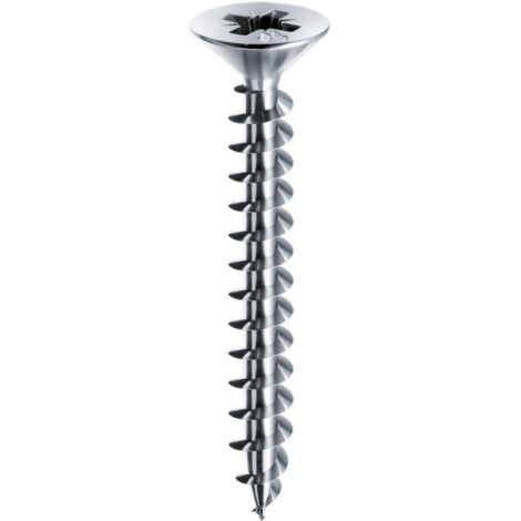 Vis MUSTAD Panelvit Tête cylindrique Pozidriv - Filetage total - Zingué Blanc - Ø5x120mm - Boite de 100 - PVACZP501200C8C