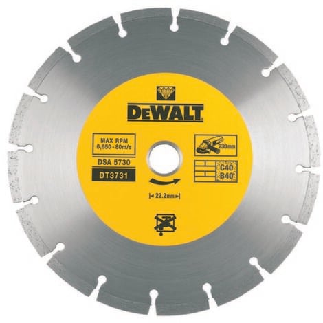 Disque diamant segmenté DEWALT Ø 230 MM - DT3731