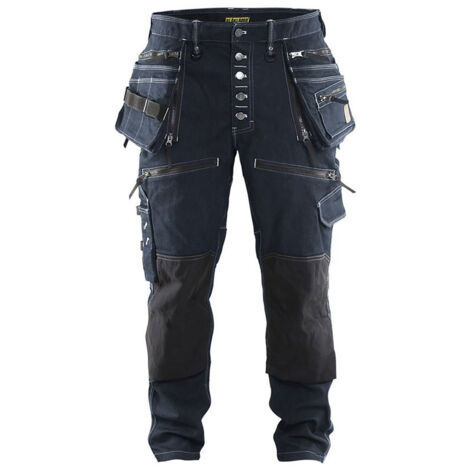 Blaklader – Pantalon artisan X1900 – Stretch T.40 – Marine/Noir – CORDURA® Denim Stretch – Poches genouillères renforcées – Liberté de mouvement optimale