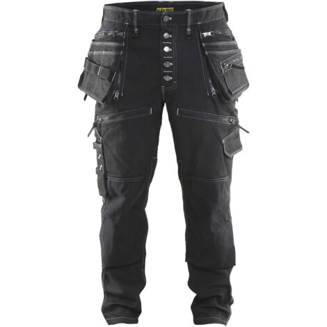 Pantaloni da lavoro artigiano Blaklader X1900 cordura denim elasticizzato Nero 40