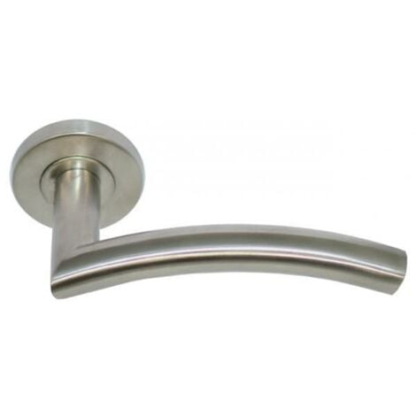 Paire béquilles Inox 304 Vague C7 sur rosace Valady - ressort rappel ép.38/50 mm - 172