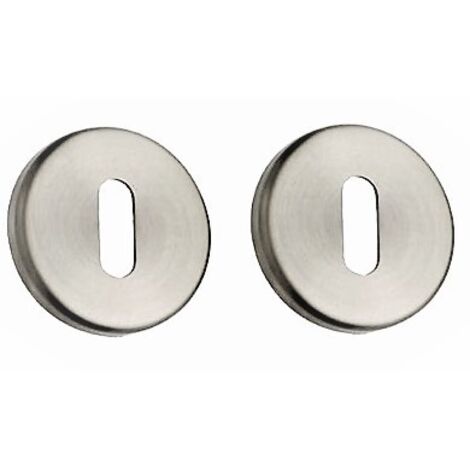 Paire de rosaces "KLOSE besser" - Rondes Diam.53 mm - "Elsa" - Trou de clé L - Inox 304