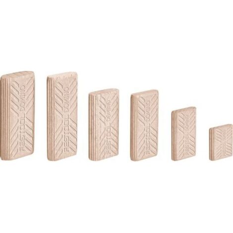 Festool – Tenons en hêtre D 8x50 mm – Lot de 600 pièces – Alvéoles pour colle et rainures latérales – Assemblage solide bois massif