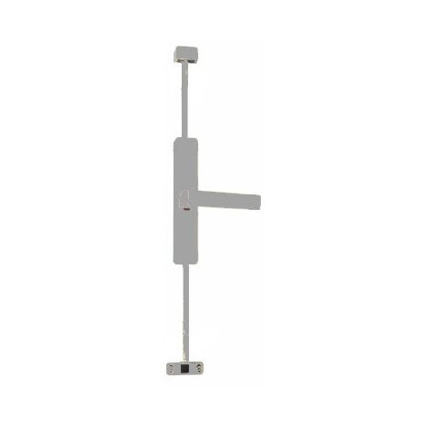 Crémone pompier Ignis ALMA – sans tringle – Ral 9006 Alu – mécanisme anti-blocage – 2800KT0017