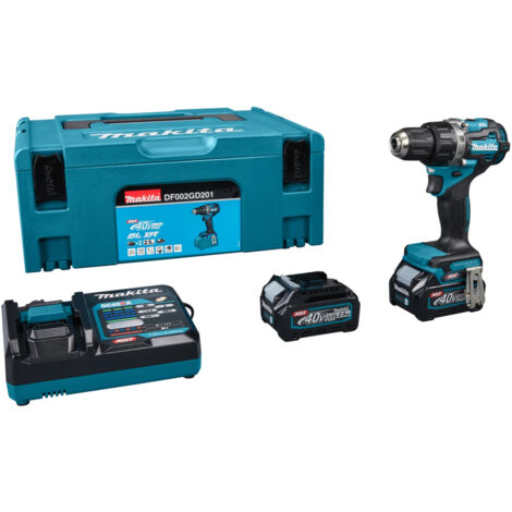 Perceuse visseuse 54Nm 40V max - MAKITA - 2 batteries 40V 2.5Ah - chargeur - MakPac - DF002GD201