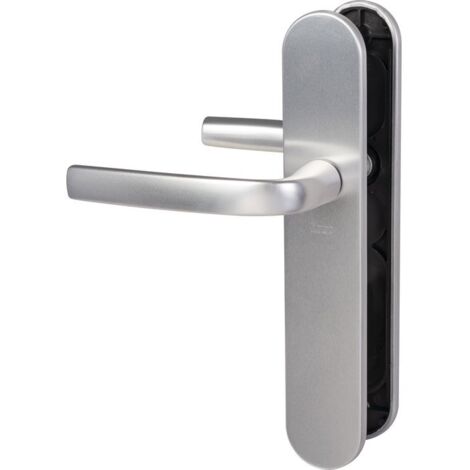 Poignée de porte intérieure - Logio - Vachette - Gris argent - Bec de cane - 195 mm