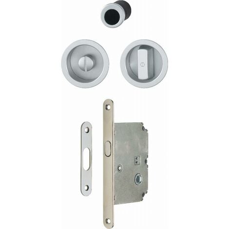 Serrure+cuvette+doigt 4920 WC HOPPE pour porte coulissante - chromé satiné - 3948032