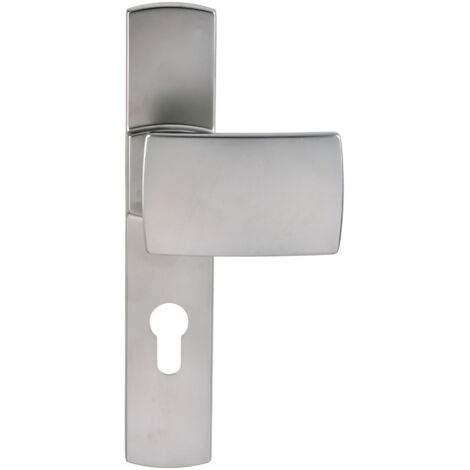 Vachette – Poignée de porte palière Muze – Plaque monobloc 195 mm – Finition chromé velours – Résistance à la corrosion grade 4