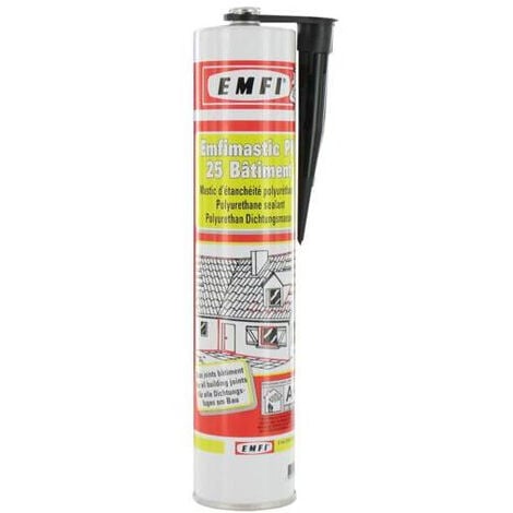 Mastic polyuréthane PU25 EMFI - Noir - Cartouche de 300 ml - 74064DE208