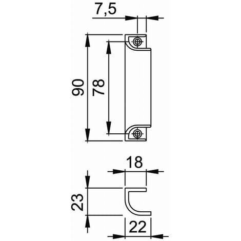 POIGNEE PROFILEE LONG 90MM ALUMINIUM ANODISE ARGENT F1 430