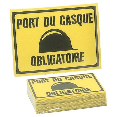 Lot de 25 panneaux Port casque obligatoire - 300 x 200 mm - NOVAP - 4304342