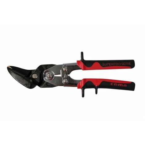 Edma – Cisaille à tôle coupe à gauche 35 mm – Capacité de coupe jusqu'à 2 mm – Poignées confortables – Pour travaux de découpe précise