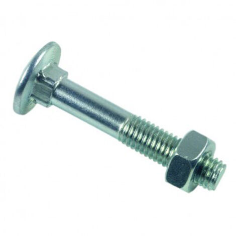 Boulon LENNIE Tête ronde collet carré TRCC - Zingué blanc - Ø16x280 - boite de 10 - BTRCC1628002