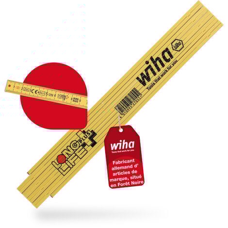 Wiha Mètre pliant Longlife® Plus 2 m métrique, 10 branches 15 mm (27055)