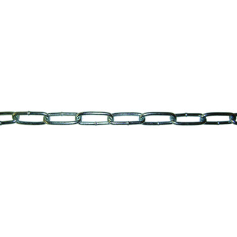 Levac – Chaîne droite zinguée 3mm – Ø 3 x 26 x 5 mm – Conformité norme DIN 763 – Au mètre linéaire – 2042BB