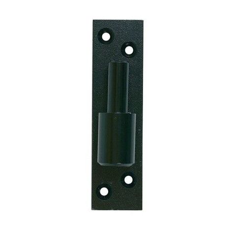 Ing Fixations – Gond de porte sur platine déporté cataphorèse noire – Ø 14 mm – Fer 50x6 – Pour fixation solide – A000895
