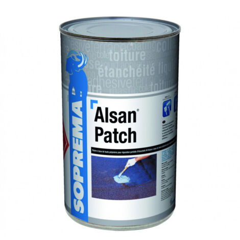 Soprema – Résine d'étanchéité ALSAN PATCH 1L – Réparation sur bitume, PVC, métal – Élasticité jusqu'à 1300% – Application facile sur supports mouillés