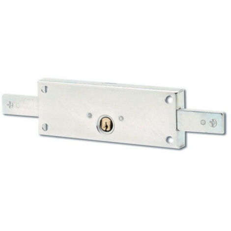 Vachette – Serrure de rideau à cylindre rond 25 mm – 2 clés incluses – Installation horizontale – Pour portes de garage et rideaux métalliques