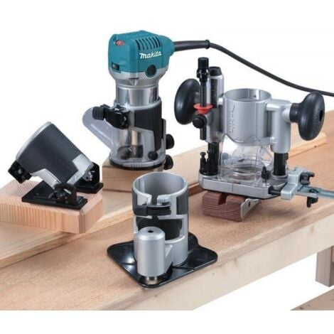 Affleureuse défonceuse  MAKITA RT0702CX3J 710W Ø8 mm en MAKPAC avec 4 bases