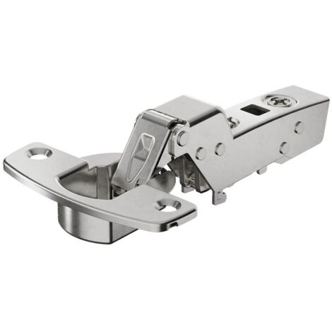 Hettich – Charnière invisible à visser pour meuble – Acier nickelé – Coudure -4 mm – Entraxe 52 mm – Angle d'ouverture 110° – Épaisseur de porte 15-24 mm - 8645i