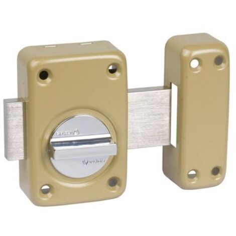 Vachette – Verrou à bouton L.50 avec cylindre 5 goupilles – Pêne réglable 110mm – 3 clés – 16105000 (1/6)