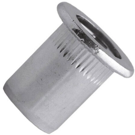 Scell-It - 500 Écrous à sertir cranté tête plate M4 x 12,5 mm acier zingué - TCD0440