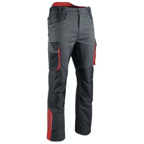 Facom – Pantalon de travail stretch taille haute – Tissu sergé 54% coton – Entrejambe 80 cm – Bas renforcé en Oxford 500D – Pour artisans et agriculteurs