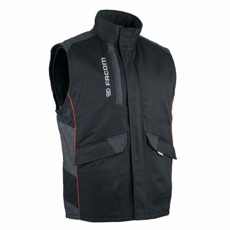 Gilet de travail bodywarmer matelassé FACOM Track Noir/Rouge Taille L - FXWW5000E-L