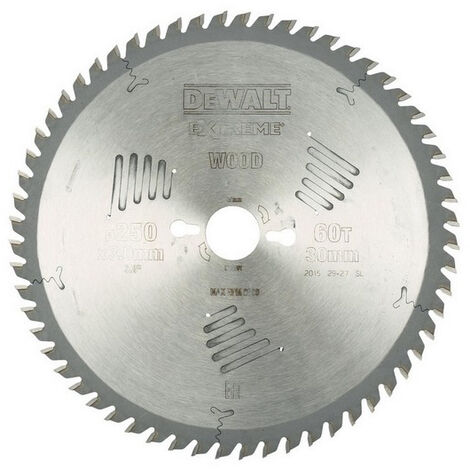 Lame scie stationnaire DT4351 Ø250 DEWALT pour tous usages - alésage 30 - 60 dents positif - DT4351