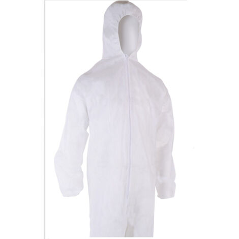 Combinaison polypropylène à capuche fermeture glissière SINGER - Blanc Taille XL - PLYCBC04