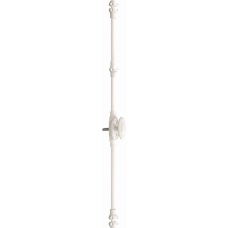 Fausse crémone PVC blanc 9016 à bouton vis – Mécanisme de pêne 1/4 de tour – Carré 35mm – 2 gâches et accessoires – 35304PVC – Map Massard