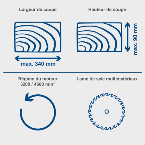 Scheppach Scie à Onglet Radiale HM110MP - 2000W - Lame Ø254mm - 28 Dents - 2 vitesses pour une coupe optimale - Multi matériaux pour bois, alu, acier, plastique, cuivre - Serrage rapide