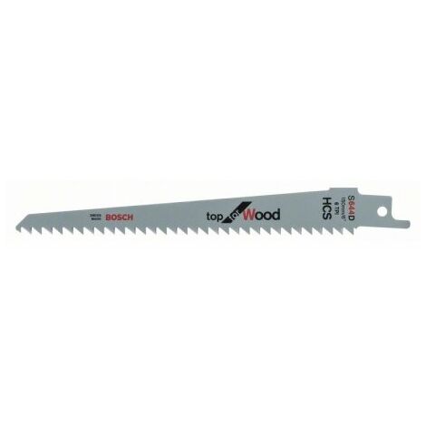 Bosch – Lame de scie sabre HCS 150 mm pour bois dur – Avoyé, rectifié, 4,3 mm pas, boîte de 100 – Modèle S 644 D