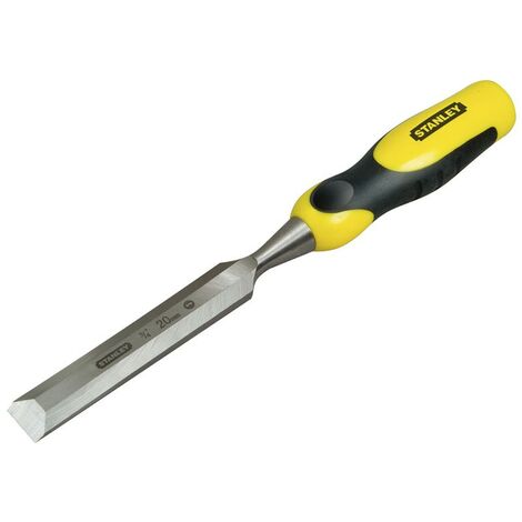 Stanley – Ciseau à bois Dynagrip 20 mm – Lame en acier EN31 pour sculpture précise – Poignée ergonomique bi-matière – Protection de lame incluse