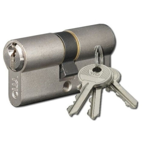520930409 Cylindre double City varié - 30 x 40 - Laiton nickelé
