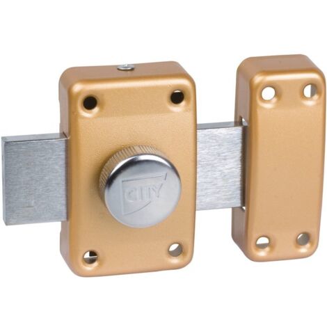 Verrou à bouton bronze - Cylindre 40 mm - Pêne 110 mm - City 25 - ISÉO