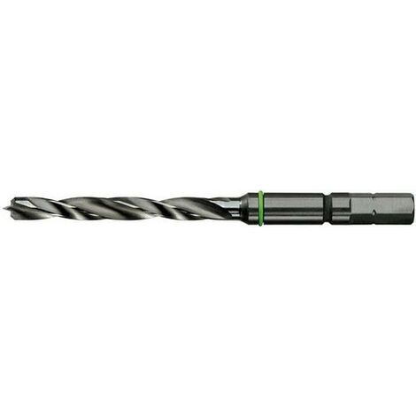 Festool – Foret hélicoïdal pour bois dur – Acier renforcé avec pointe de centrage – 2 tranchants pour perçages propres – 492512