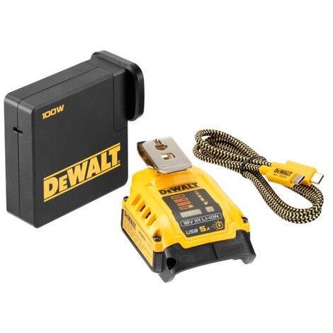 Dewalt – Chargeur pour électroportatif 5A – DCB094KQW – Tension 18V – Charge rapide USB-C 90W – Compatible batteries XR 18V et FLEXVOLT