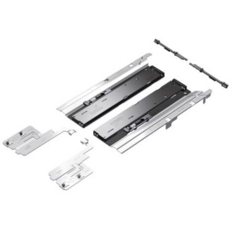 Hettich – Coulisse Push to open Silent pour tiroir – Compatible Actro avec Silent System – Charge 10 à 40 kg – Plastique et métal – Longueur 350 à 650 mm