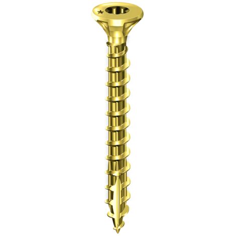 Vis bois 3,5x25 tête fraisée Etoile acier bichromaté filetage total (Bte de 500) - Rocket