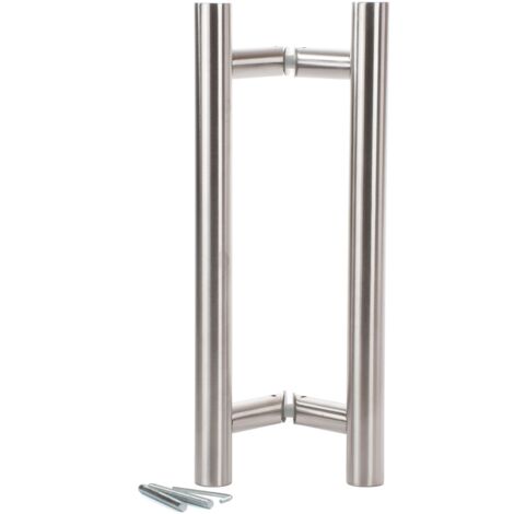 Paire de Poignées de Tirage / Bâton Maréchal  - 1800 mm - "Oblique"- Inox 316 .