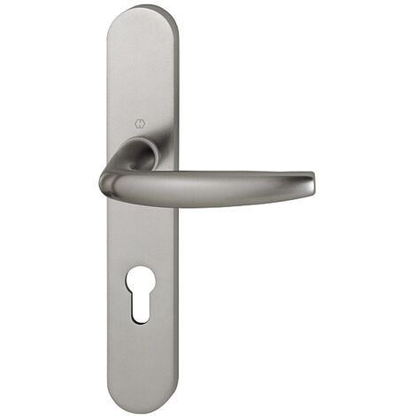 Hoppe – Ensemble de porte plaque large Atlanta 300M – Aluminium F9 inox brossé – Clé I – Épaisseur 58-67 mm – Garniture pour portes intérieures