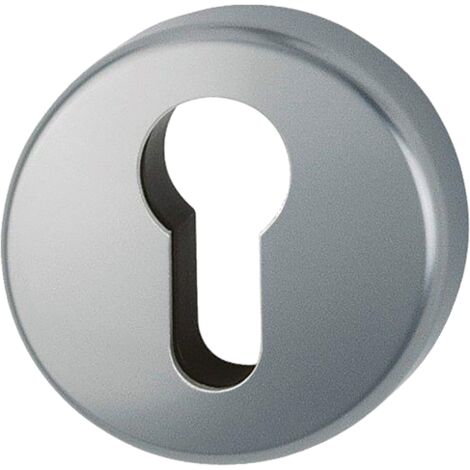 Ensemble Bergen sur rosace clé i HOPPE F49/F9 laiton chromé/aluminium aspect inox - 2811771