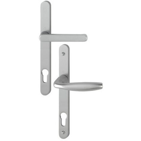 Hoppe – Poignée de porte coulissante sur plaque étroite – Aluminium anodisé argent – Entraxe 70 mm – Pour bâtiments publics à forte fréquentation
