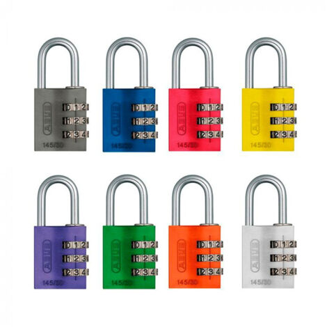 Abus – Cadenas à combinaison 46614 bleu en aluminium anodisé – 3 molettes – Sécurité faible à moyen – Pour casiers et bagages - D35722
