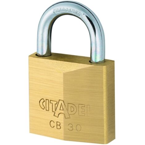 Abus – Cadenas à clé Citadel CB30 30mm en laiton massif – Anse en acier cémenté – Double verrouillage – 2 clés – 23831