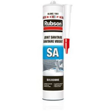 Rubson – Mastic silicone sanitaire translucide 300ml – Étanchéité pour douches et baignoires – Résistant aux moisissures – Application facile