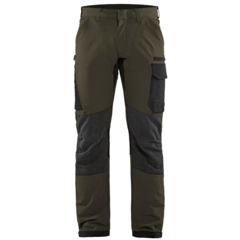 Pantalon maintenance - BLAKLADER - Stretch 4D Vert Kaki/Noir T.46 142216454599-C52 (1/4)
